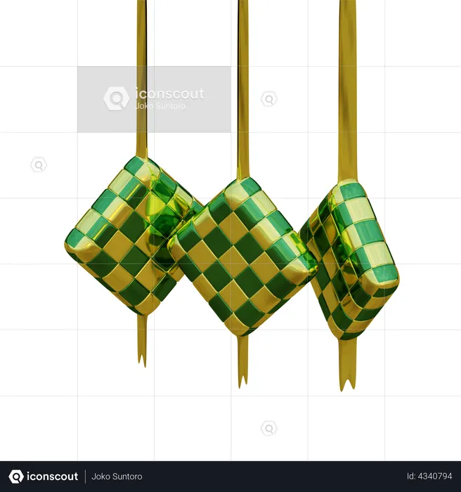 Ketupat  3D Illustration