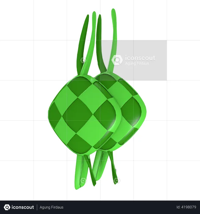 Ketupat  3D Illustration