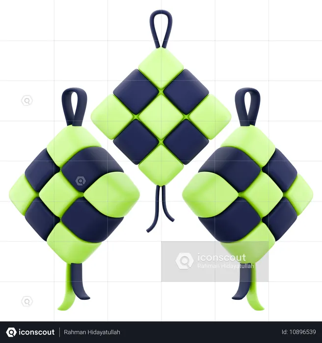 Ketupat Food Ramadan Celebration  3D Icon