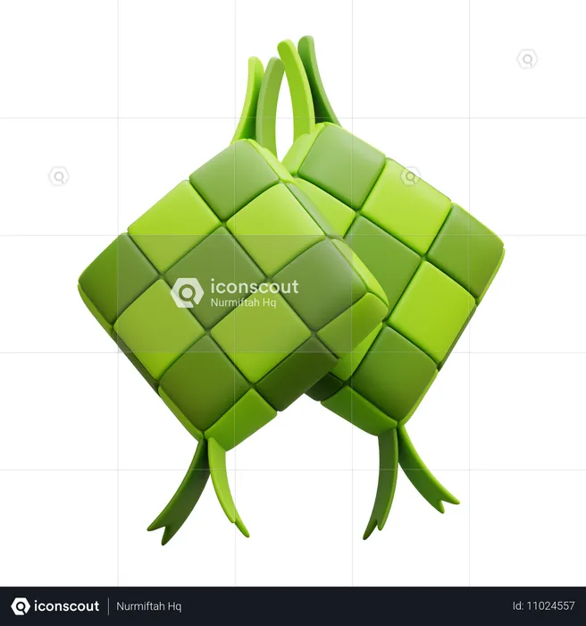 Ketupat-Reiskuchen  3D Icon