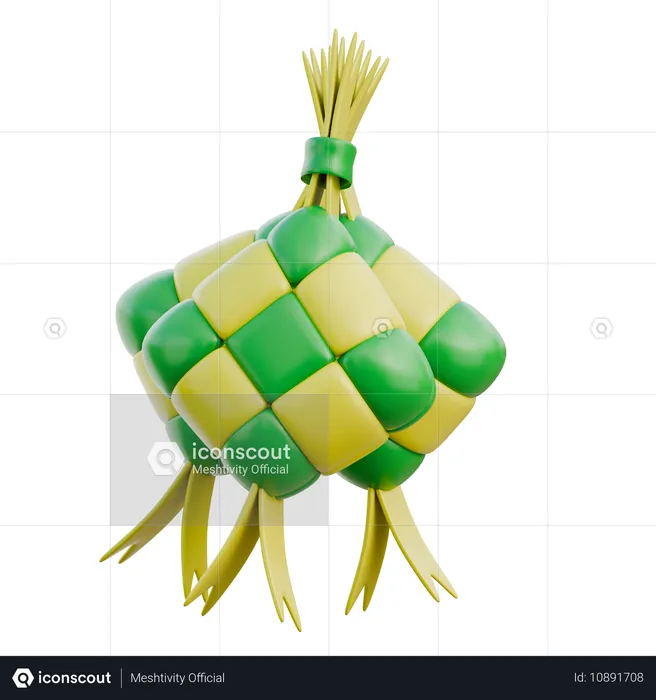 Ketupat Rice Cake  3D Icon