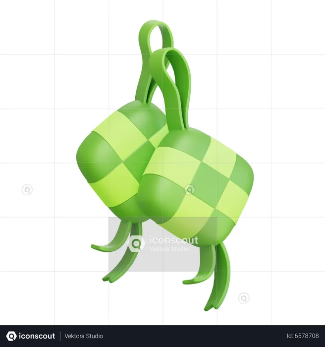 Traditionelles Essen Ketupat  3D Icon