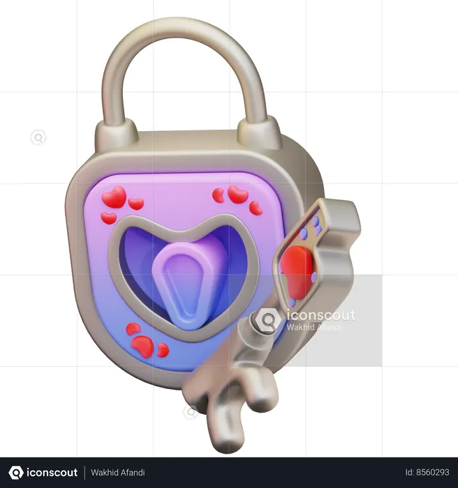 Key And Padlock  3D Icon