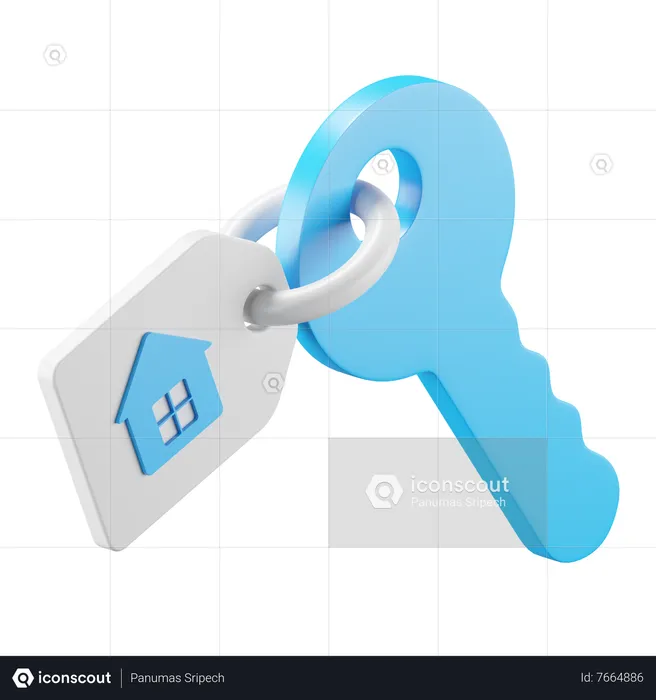 Key And Tag  3D Icon