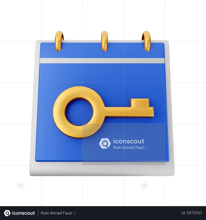 Key Calendar  3D Icon