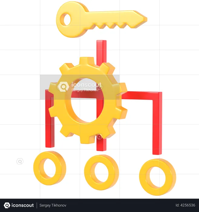 Key Factor  3D Illustration