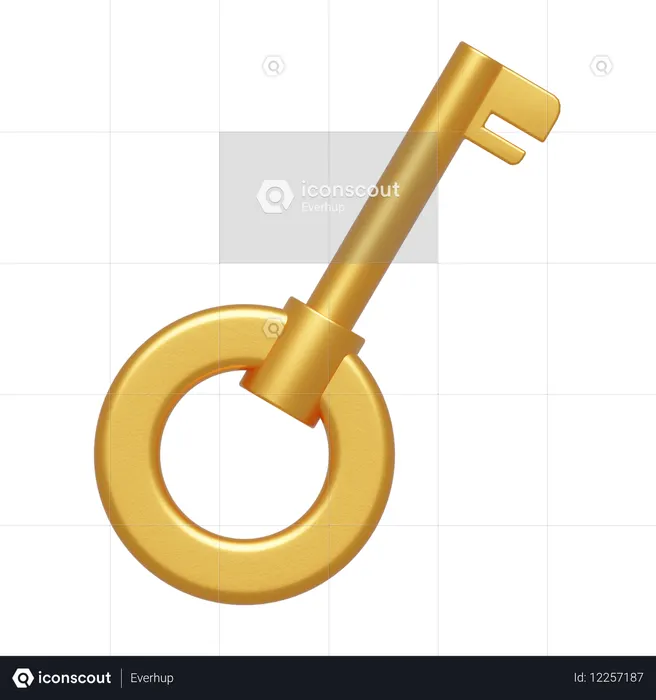 Key gold  3D Icon