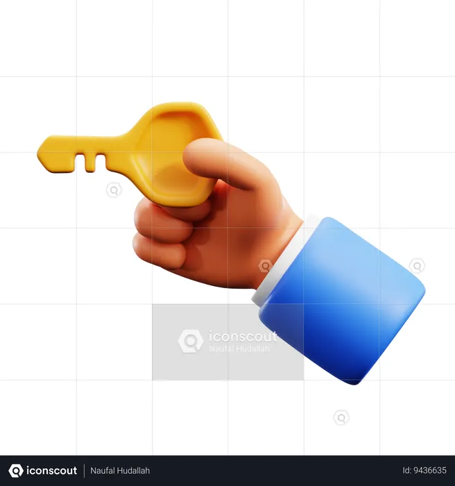 Key Holding Hand Gestures  3D Icon