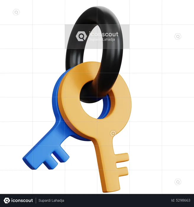 Key Lock  3D Icon
