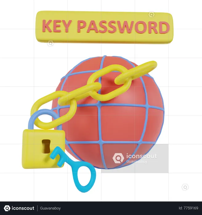 Key Password  3D Icon