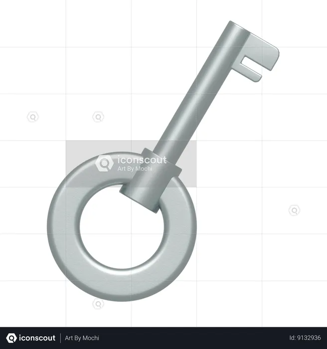 Key Silver  3D Icon