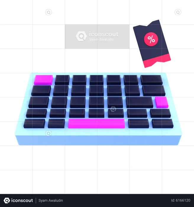 Keyboard Discount  3D Icon