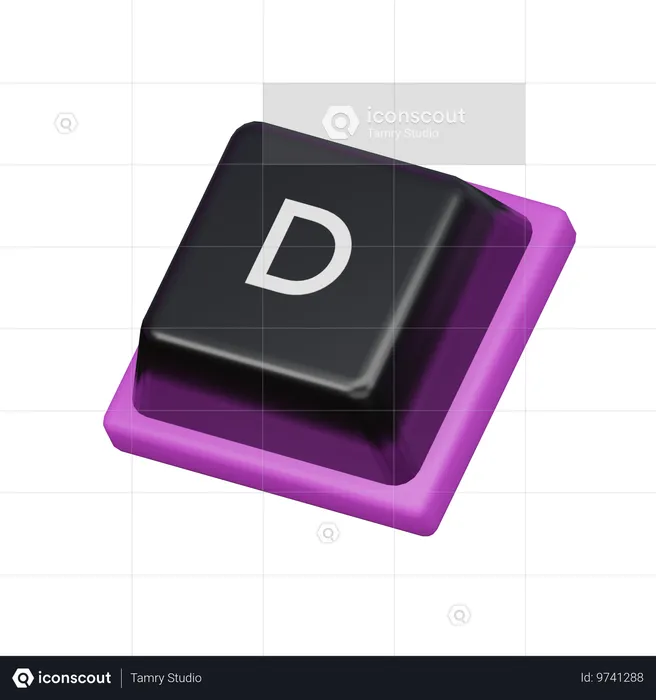 Tecla d  3D Icon