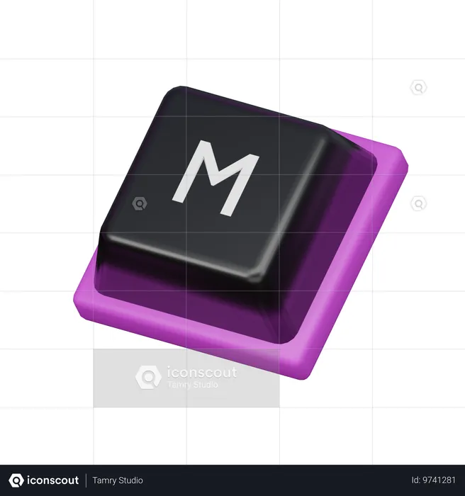 キーキャップ m  3D Icon