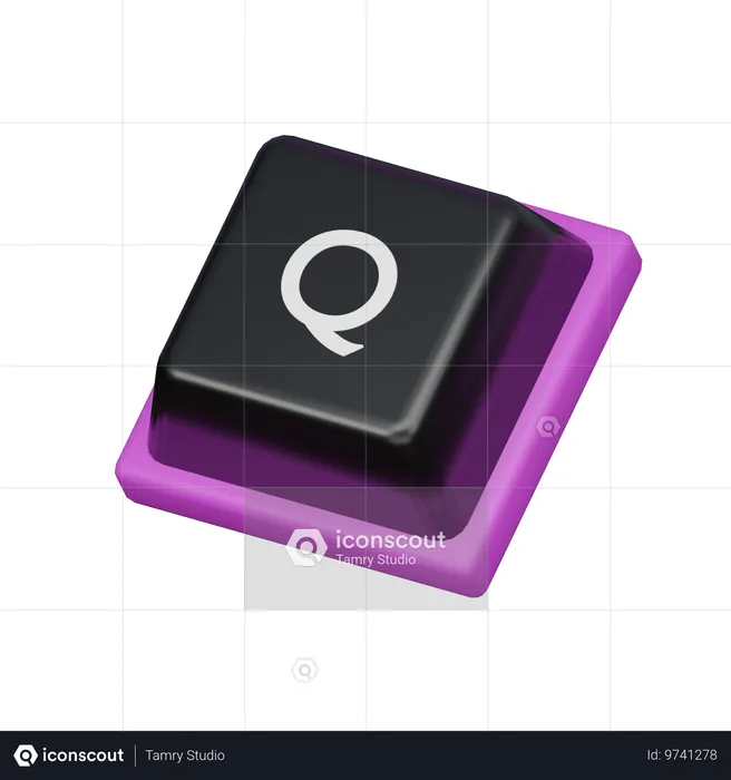 Keycap Q  3D Icon