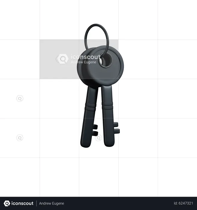 Keys side view clay  3D Icon