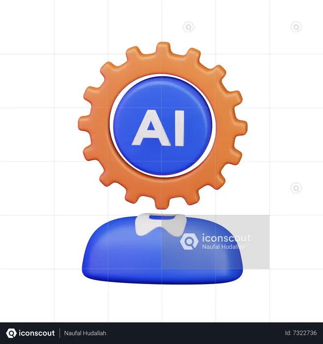 KI-Kopf  3D Icon