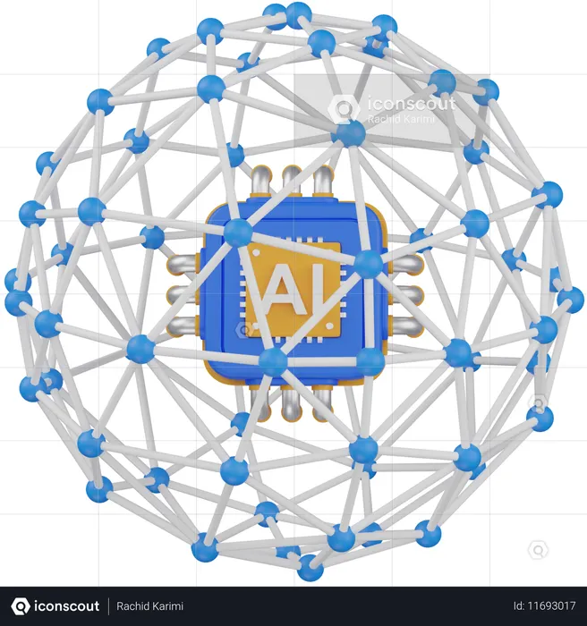 KI-Netzwerk  3D Icon