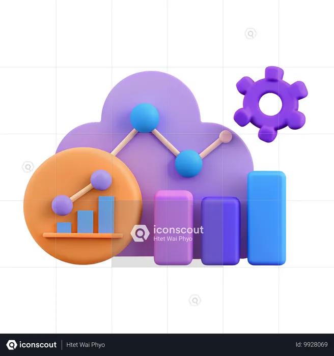 Prädiktive Analysen mit KI  3D Icon