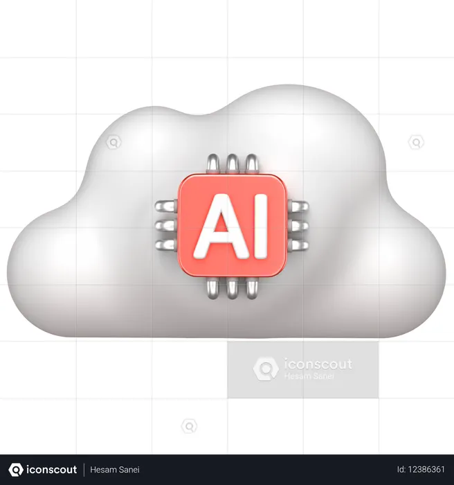 KI-Wolke  3D Icon