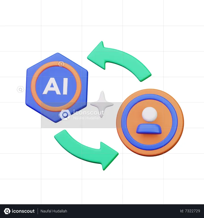 KI-Zusammenarbeit  3D Icon