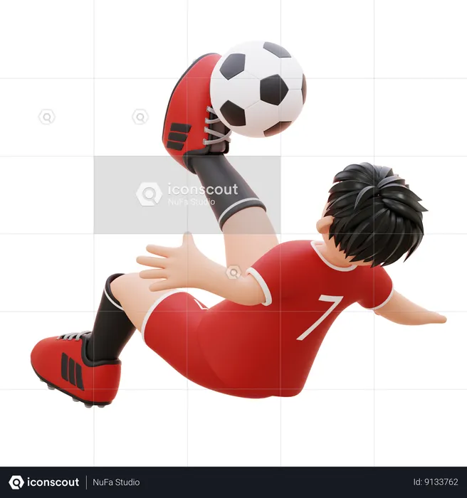 Kick The Ball  3D Illustration