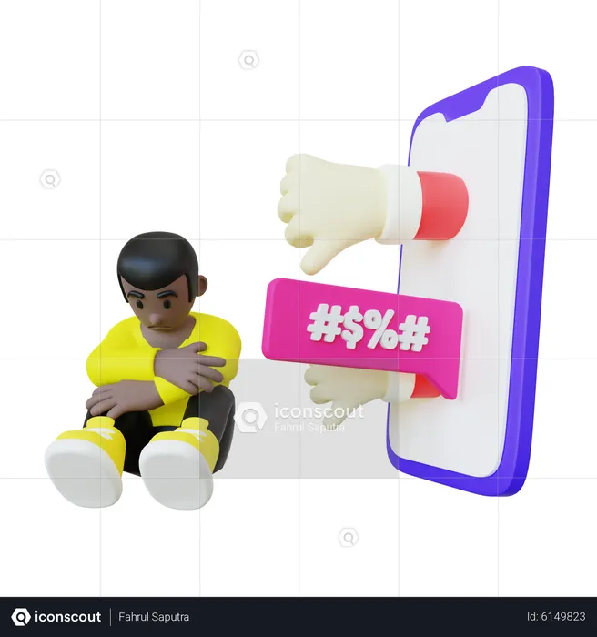 Kid Getting Cyberbully  3D Illustration