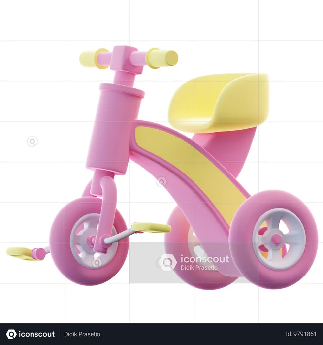 子供用自転車  3D Icon