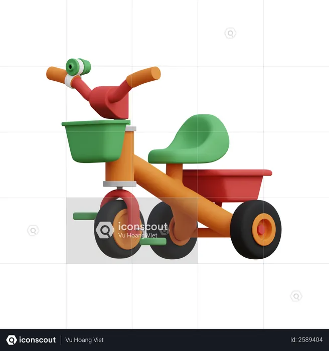 Kids tricycle  3D Illustration