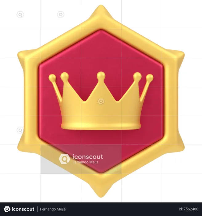 King Badge  3D Icon