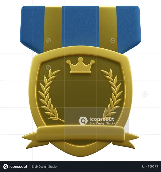 King Badge  3D Illustration