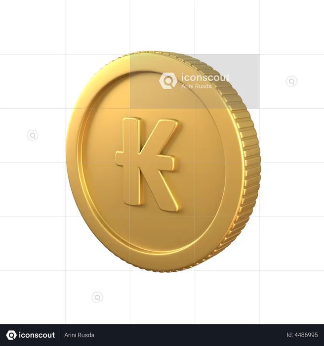 Moeda de ouro kip  3D Icon