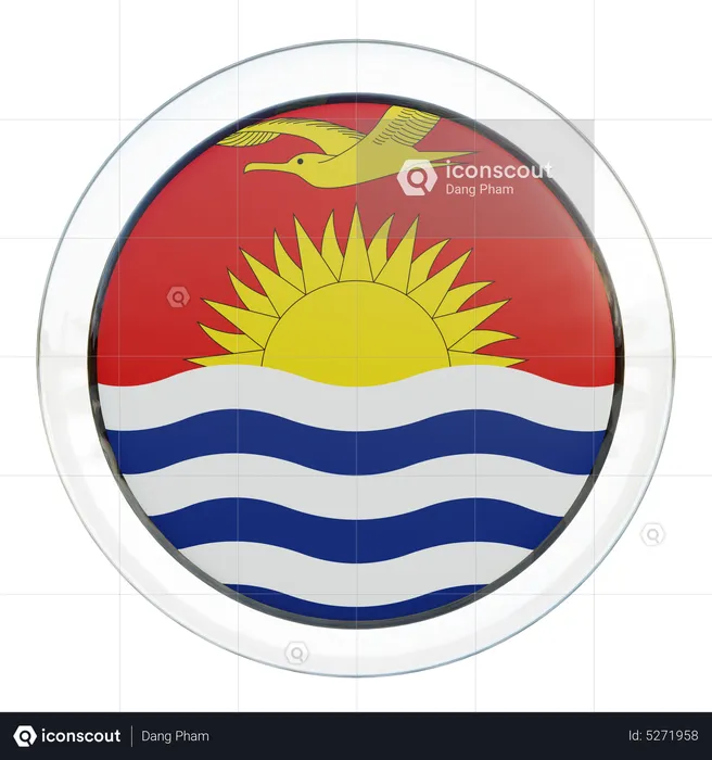 Drapeau rond de Kiribati Flag 3D Icon