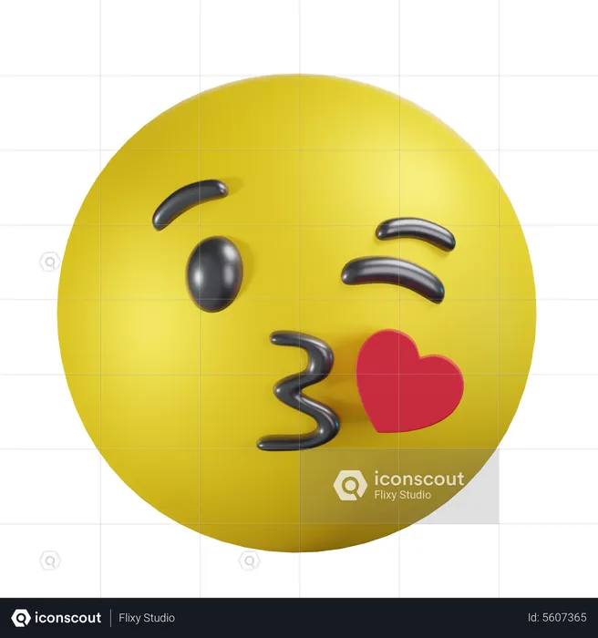 Kiss Emoji 3D Icon