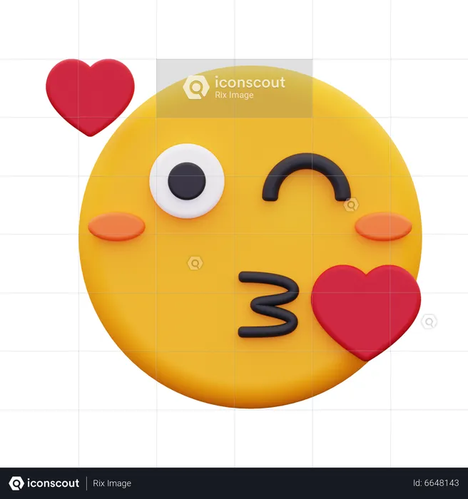 Kiss Emoji 3D Icon