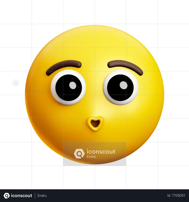 Kiss Face Emoji 3D Icon
