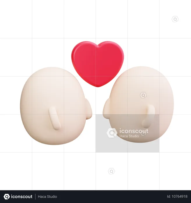 Kissing Couple  3D Icon