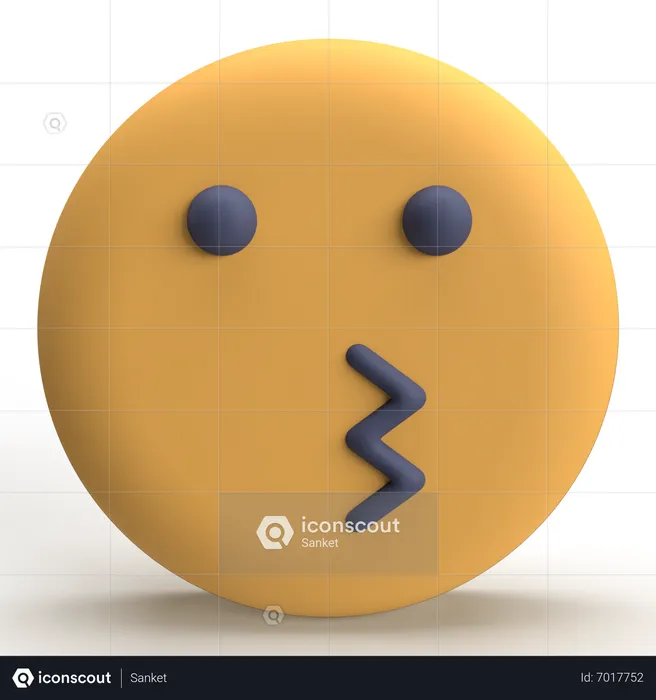 Kissing Emoji Logo 3D Icon