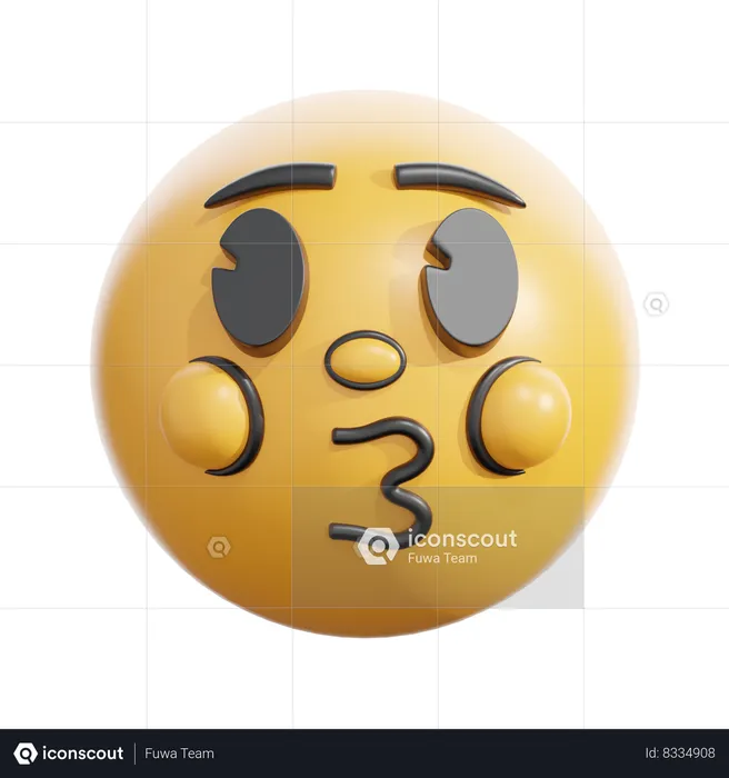 Kissing face Emoji 3D Icon