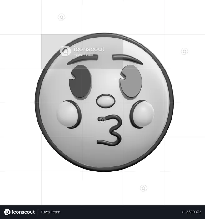 Kissing Face Emoji 3D Icon