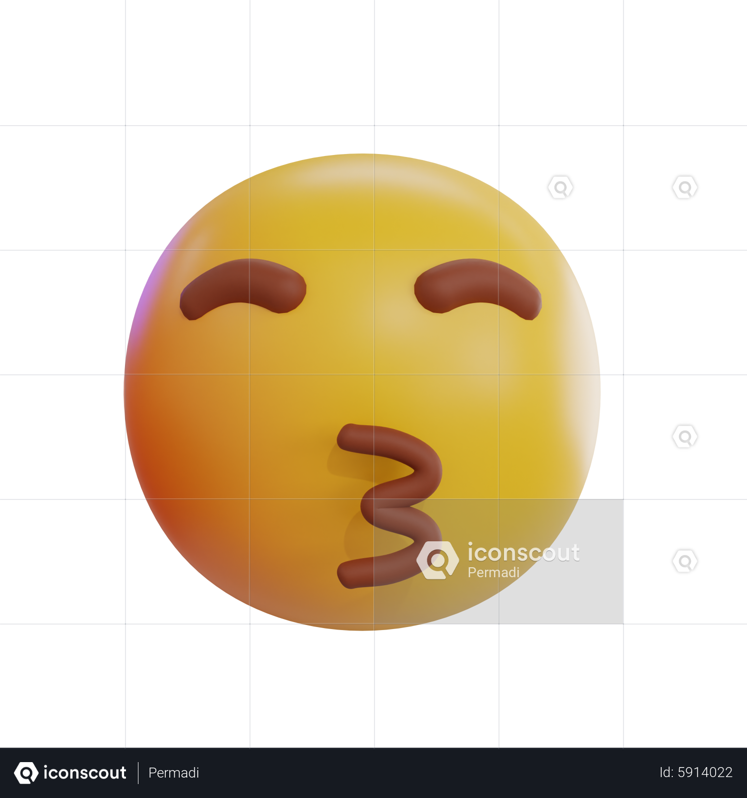 Kissing Face With Smiling Eyes Emoji Emoji 3D Icon Download In PNG, OBJ ...