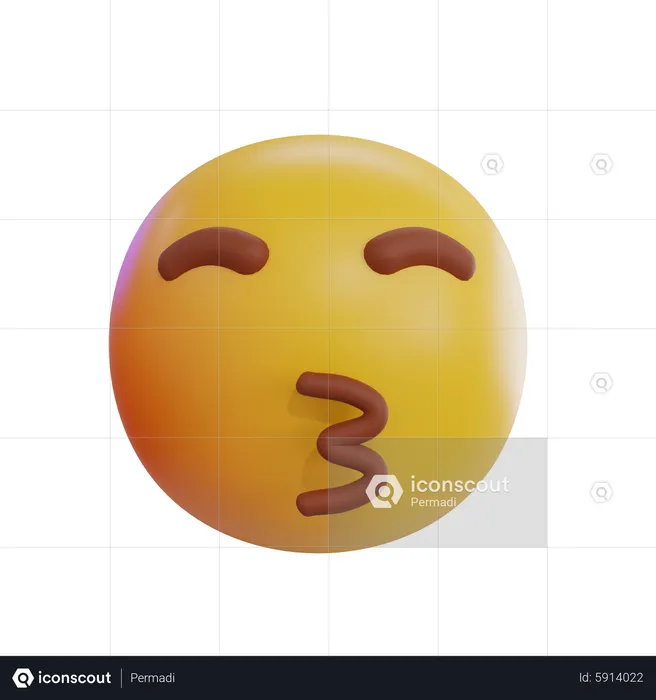 Kissing Face With Smiling Eyes Emoji Emoji 3D Icon