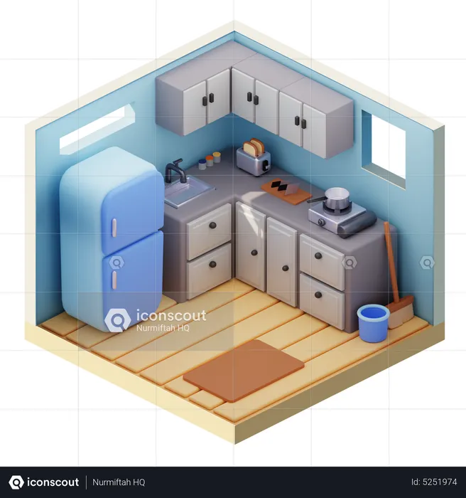 Kitchen Room  3D Icon