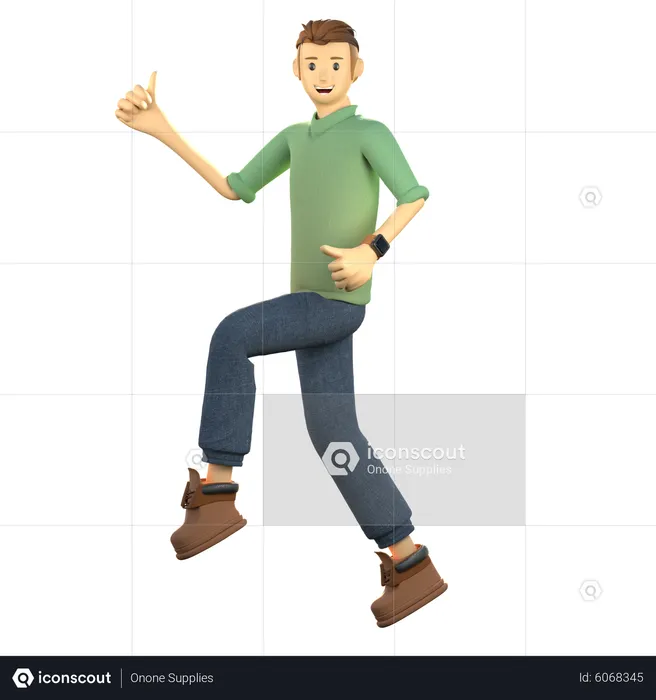 Kleiner Junge in Tanzpose  3D Illustration