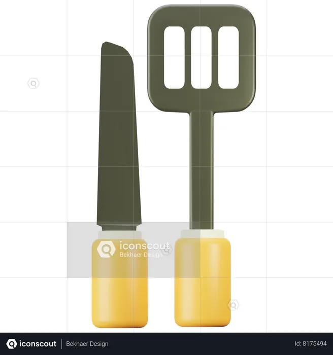 Knife And Spatula  3D Icon