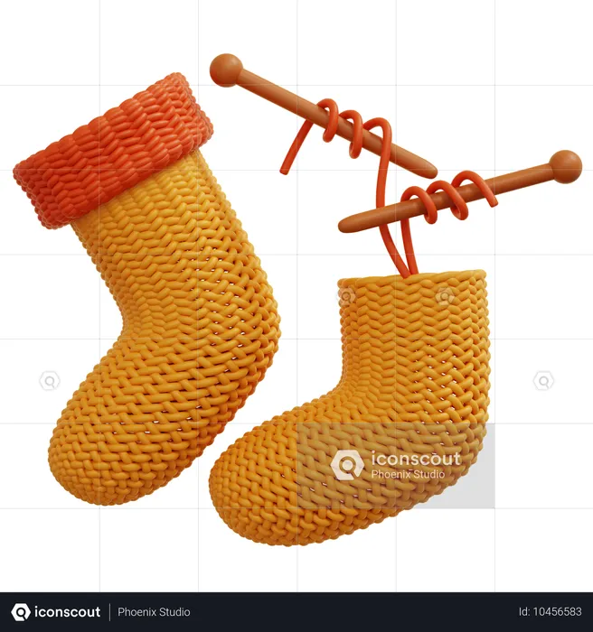 Knitted Socks  3D Icon