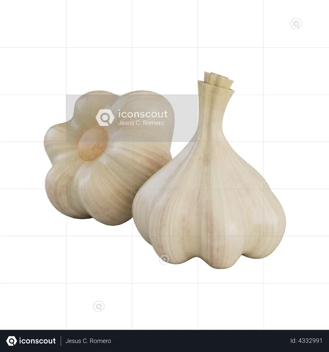 Knoblauch  3D Illustration