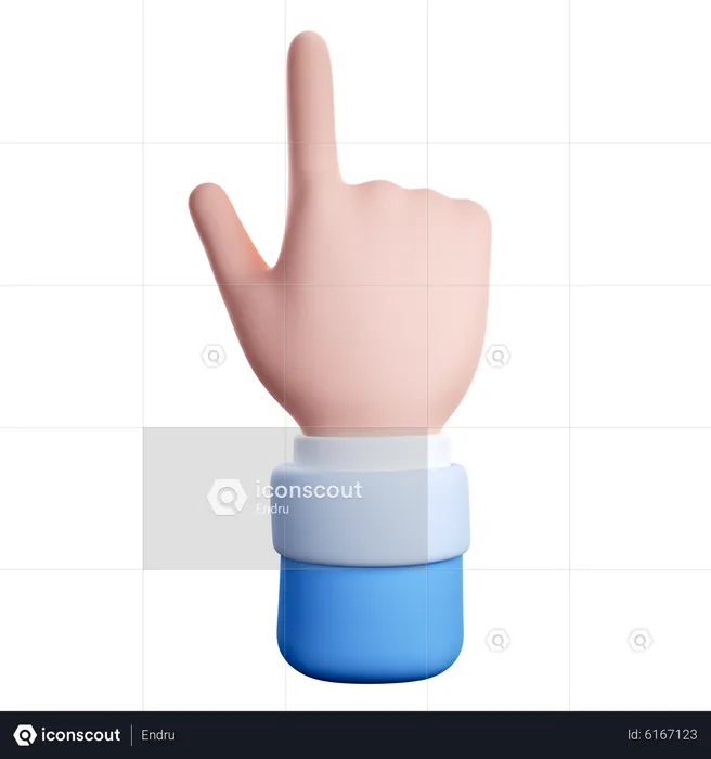 Knock Or Click Hand Gesture  3D Icon