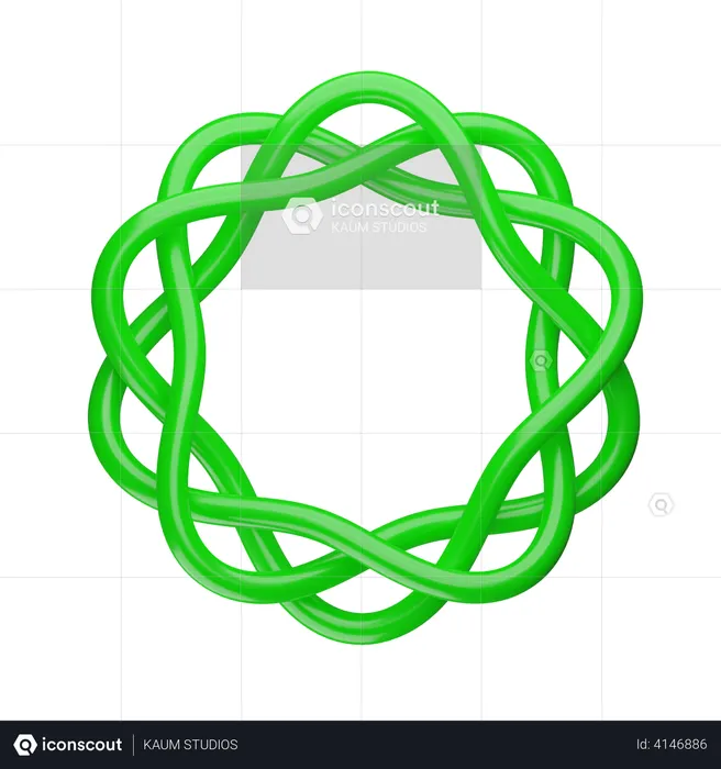 Knot Abstract Shape  3D Illustration