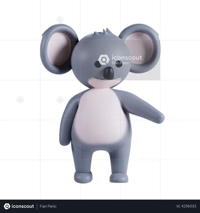 Koala mostrando algo  3D Illustration